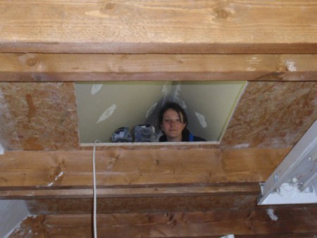 Evka počas dokončovania najvrchnejsích priestorov